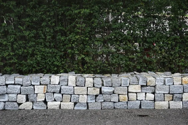 Retaining wall in a garden being inspected for condition