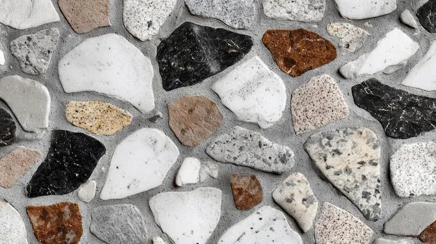 Wide view of natural stone samples for a garden selection walkthrough
